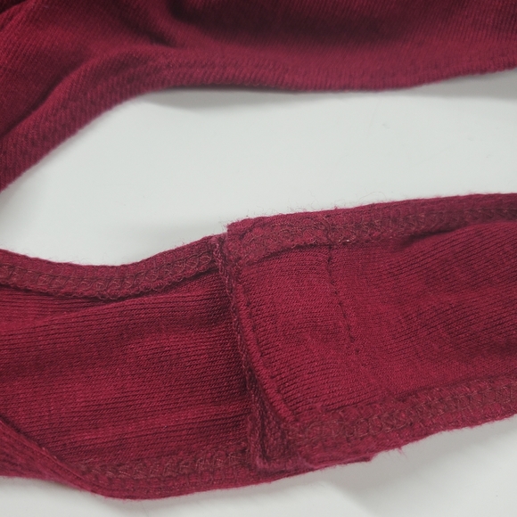 UK2LA Wine Burgundy Open Back Criss Cross Bodysuit - Picture 7 of 8